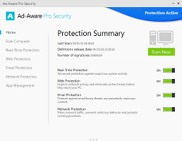 Showing the Ad-Aware Pro Security interface